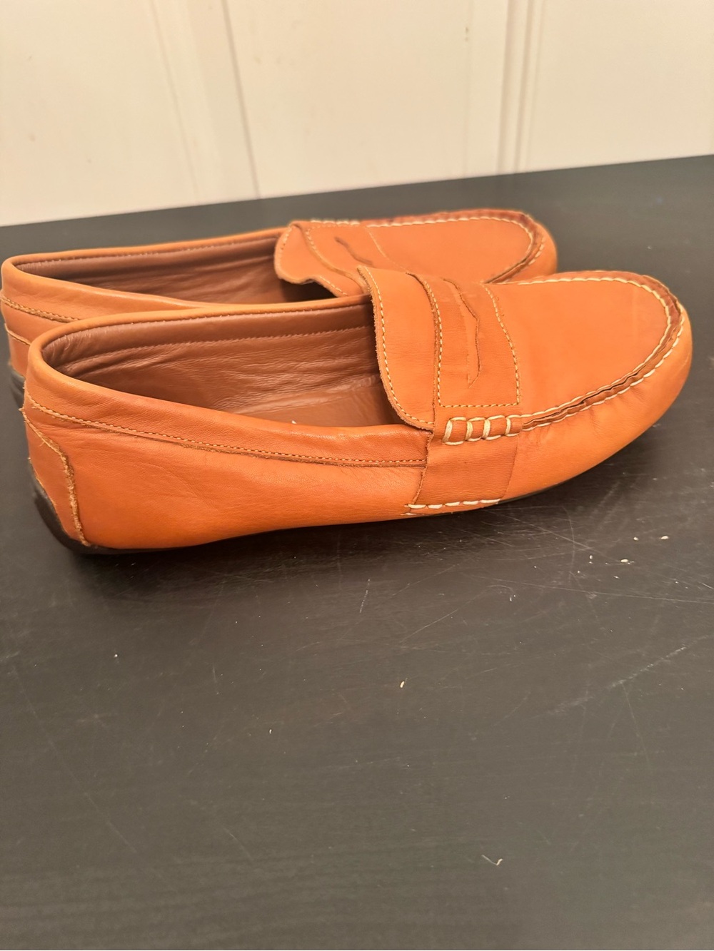 Polo Ralph Lauren Boys Telly Penny Loafer Tan Leather Size 6